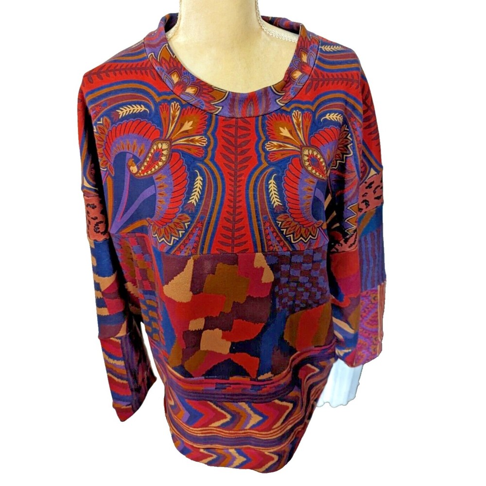 FARM Rio Multicolor Red & Blue Printed Tunic